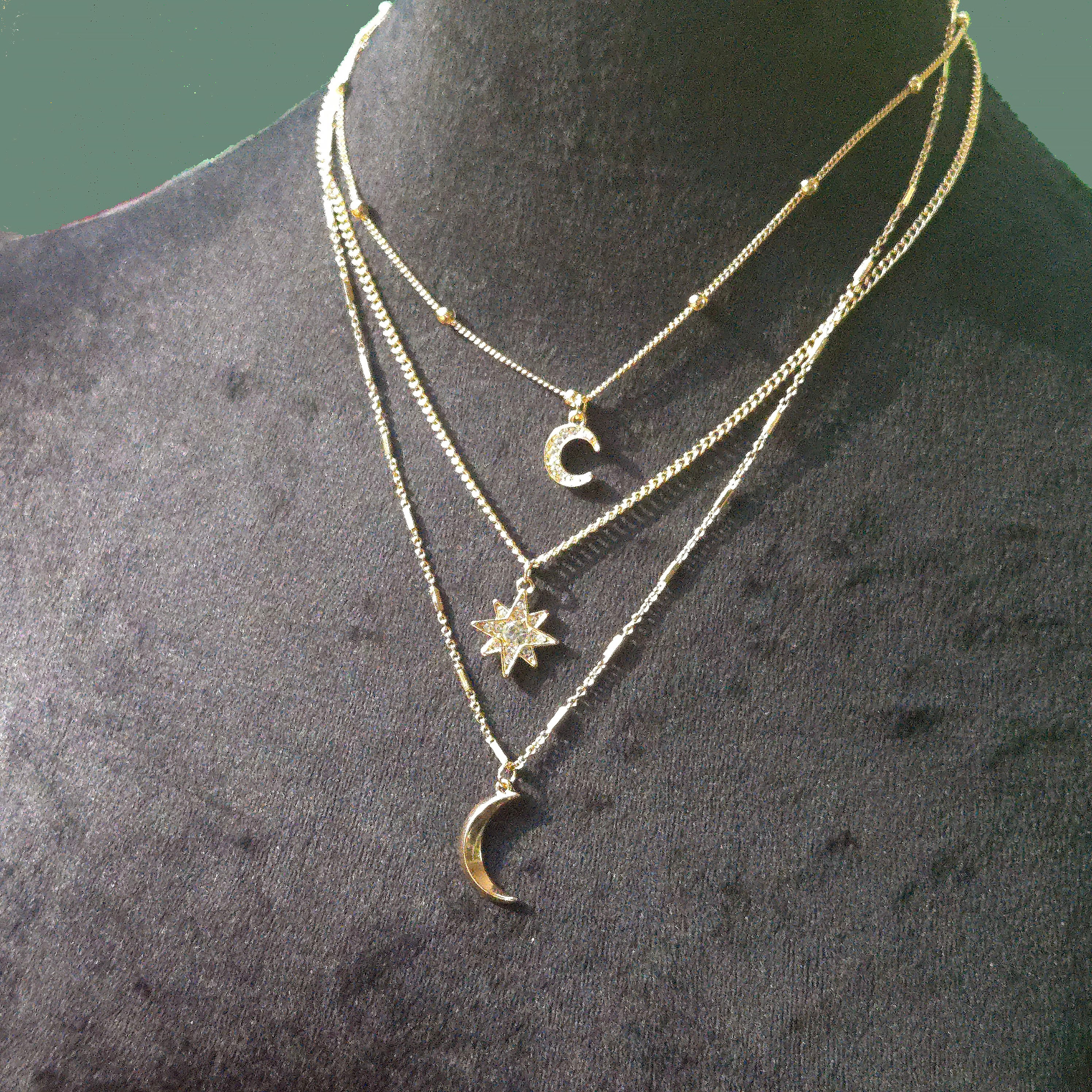 Starry Moonlight Layered Necklace